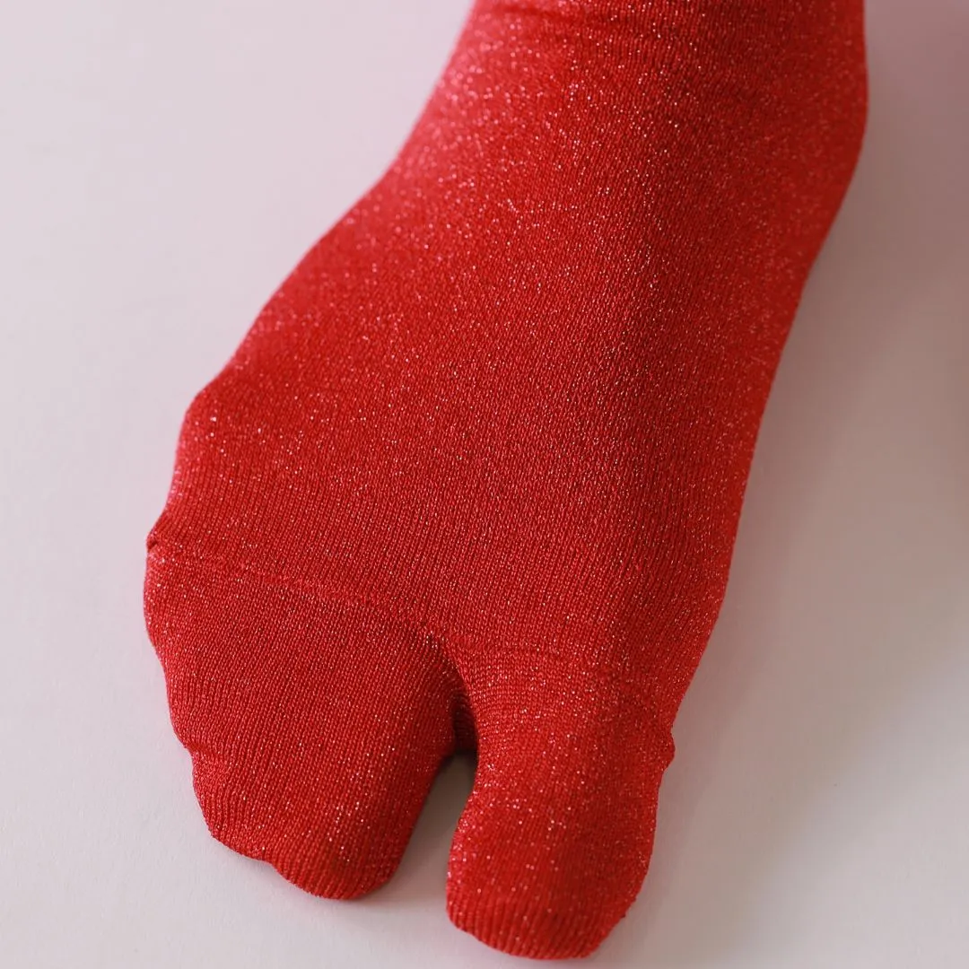 011132662 Fine Sparkly Tabi Low Crew Socks