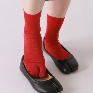 011132662 Fine Sparkly Tabi Low Crew Socks
