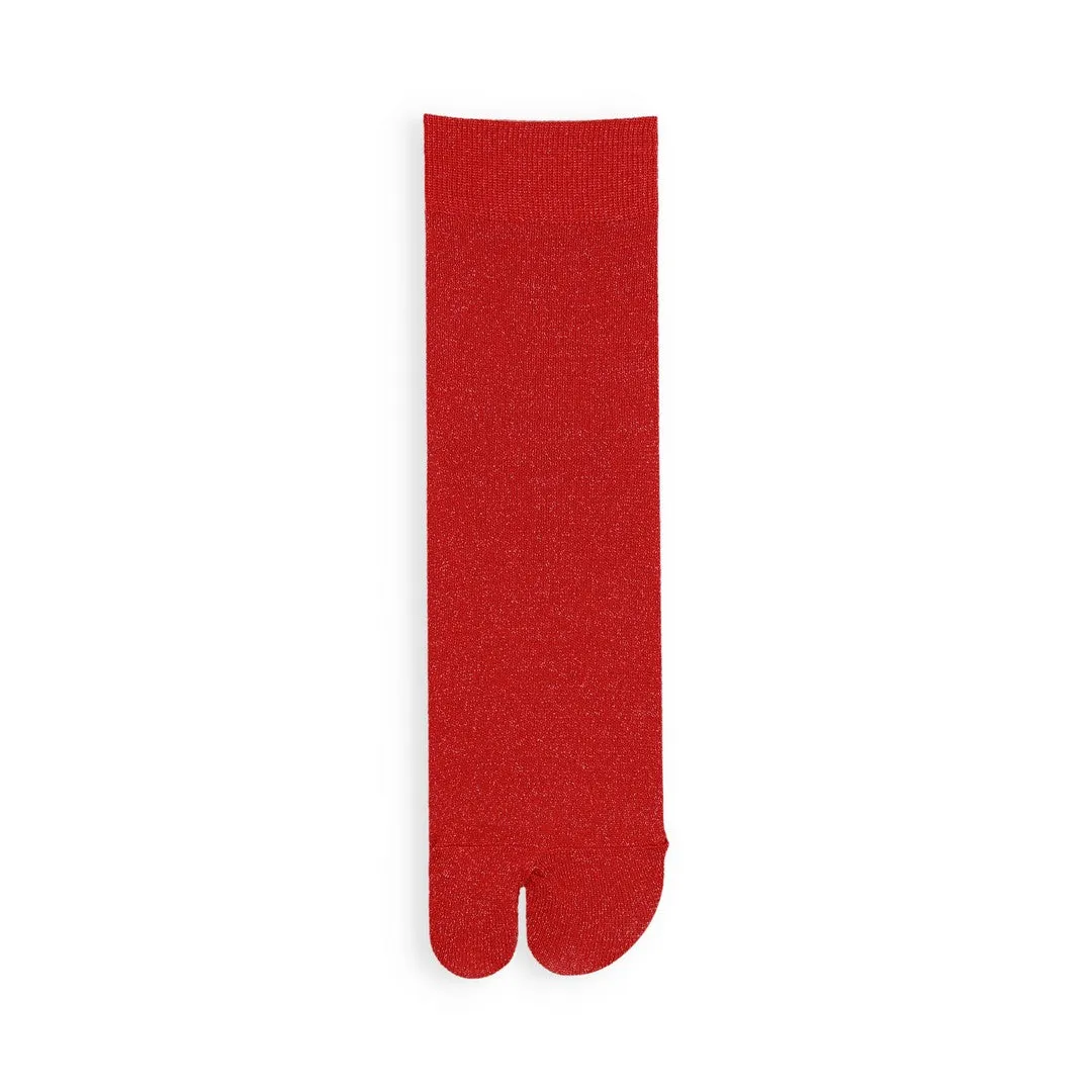 011132662 Fine Sparkly Tabi Low Crew Socks
