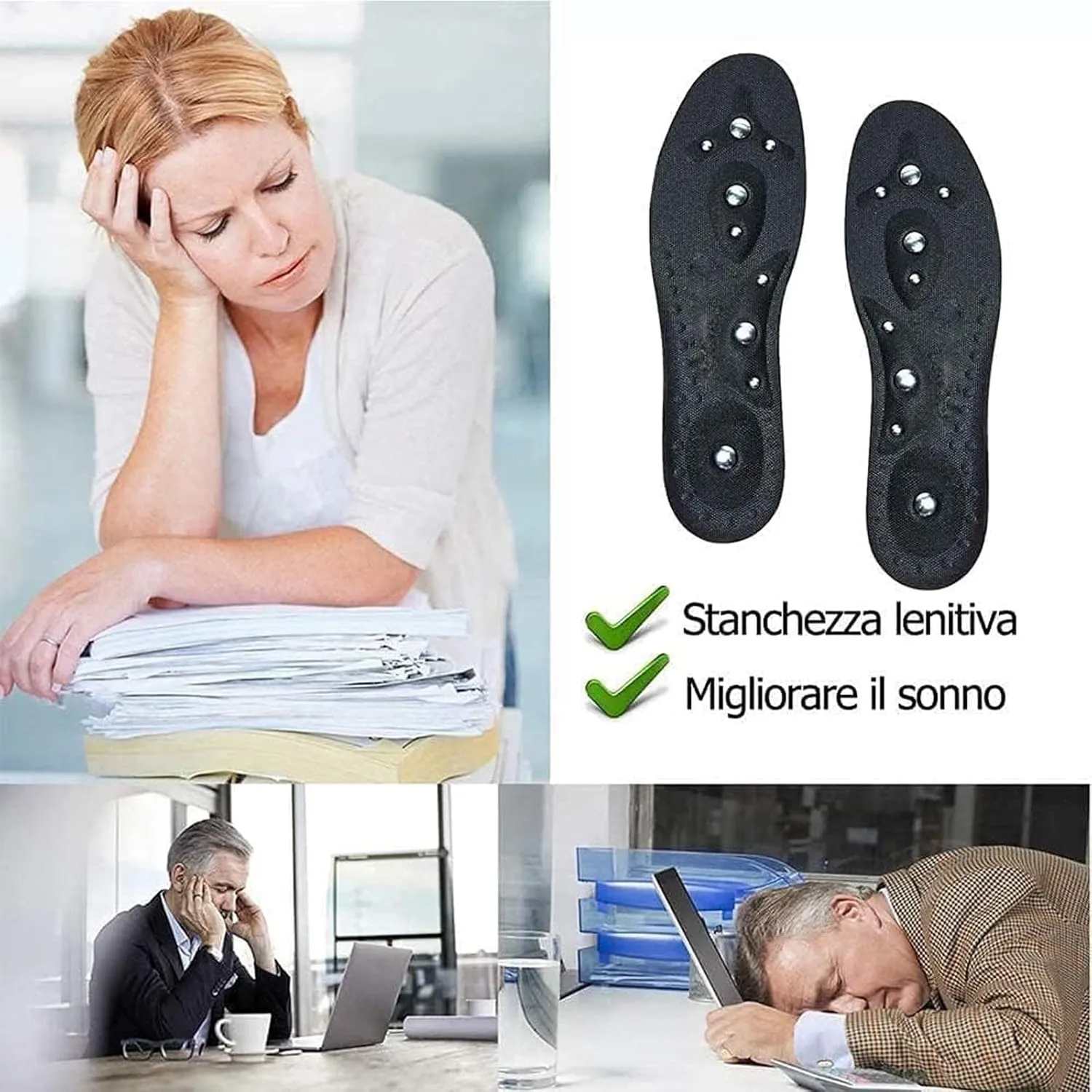 2 Pairs Magnetic Insoles, Acupressure Slimming Insoles, Foot Massage Insoles, Reflexology Shoe Inserts, Professional Reusable Stimulate Blood Circulation Shoe Insoles,S,2 Pairs