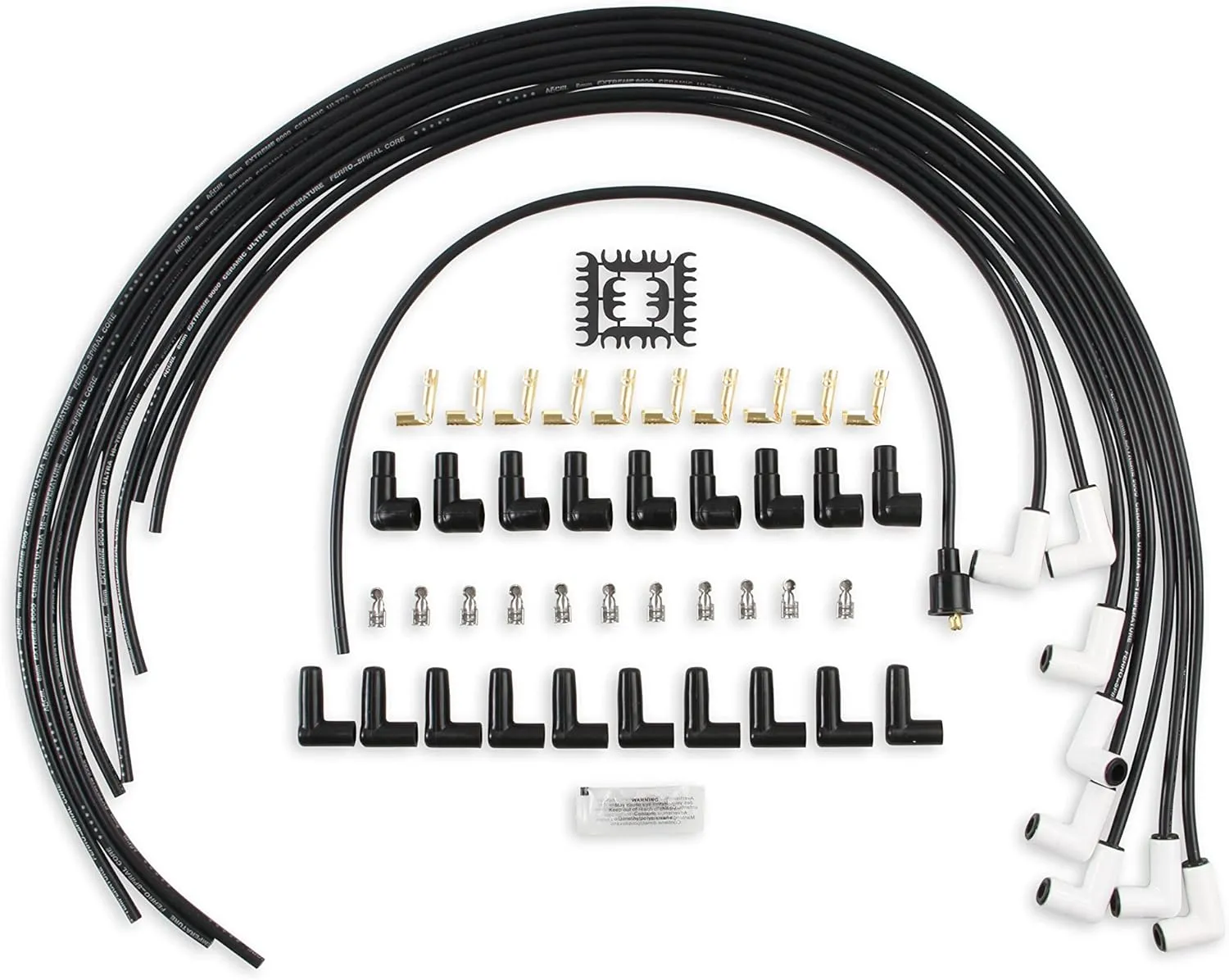 ACCEL 9001C Extreme 9000 Spark Plug Wire Set - Universal - 90 Degree White Ceramic Boots