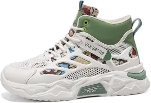 and Breathable Wide Basketball Shoes for Men, Also Ideal for Running and Walking. Extra Wide High - top Sneakers with Ankle Support, Combining Trend and Comfort Blue