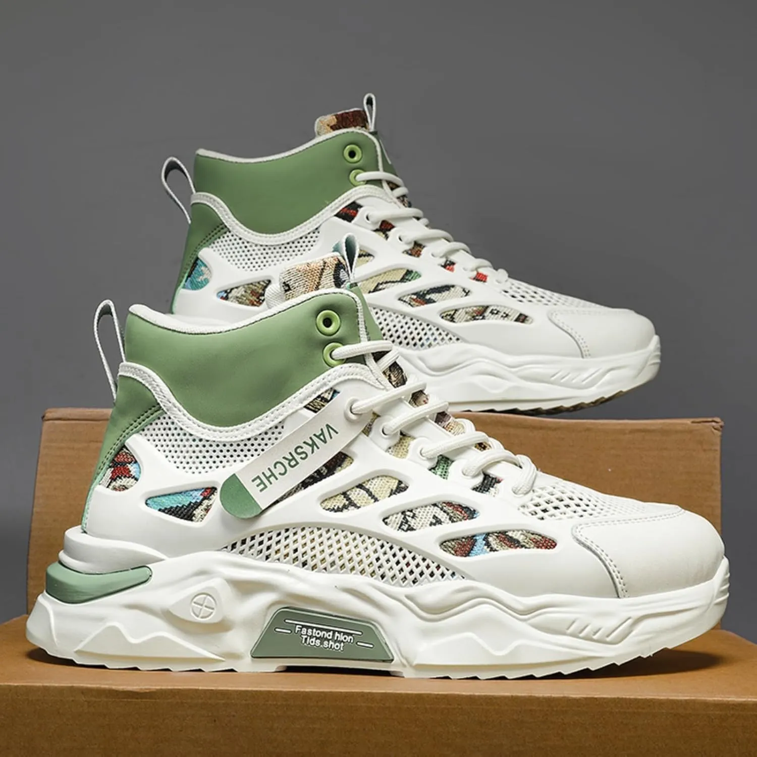 and Breathable Wide Basketball Shoes for Men, Also Ideal for Running and Walking. Extra Wide High - top Sneakers with Ankle Support, Combining Trend and Comfort Blue