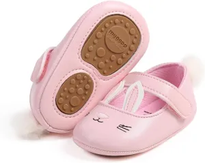 Antheron Baby Girls Mary Jane Flats Soft Sole Infant Moccasins Floral Sparkly Toddler Princess Dress Shoes