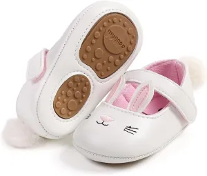 Antheron Baby Girls Mary Jane Flats Soft Sole Infant Moccasins Floral Sparkly Toddler Princess Dress Shoes