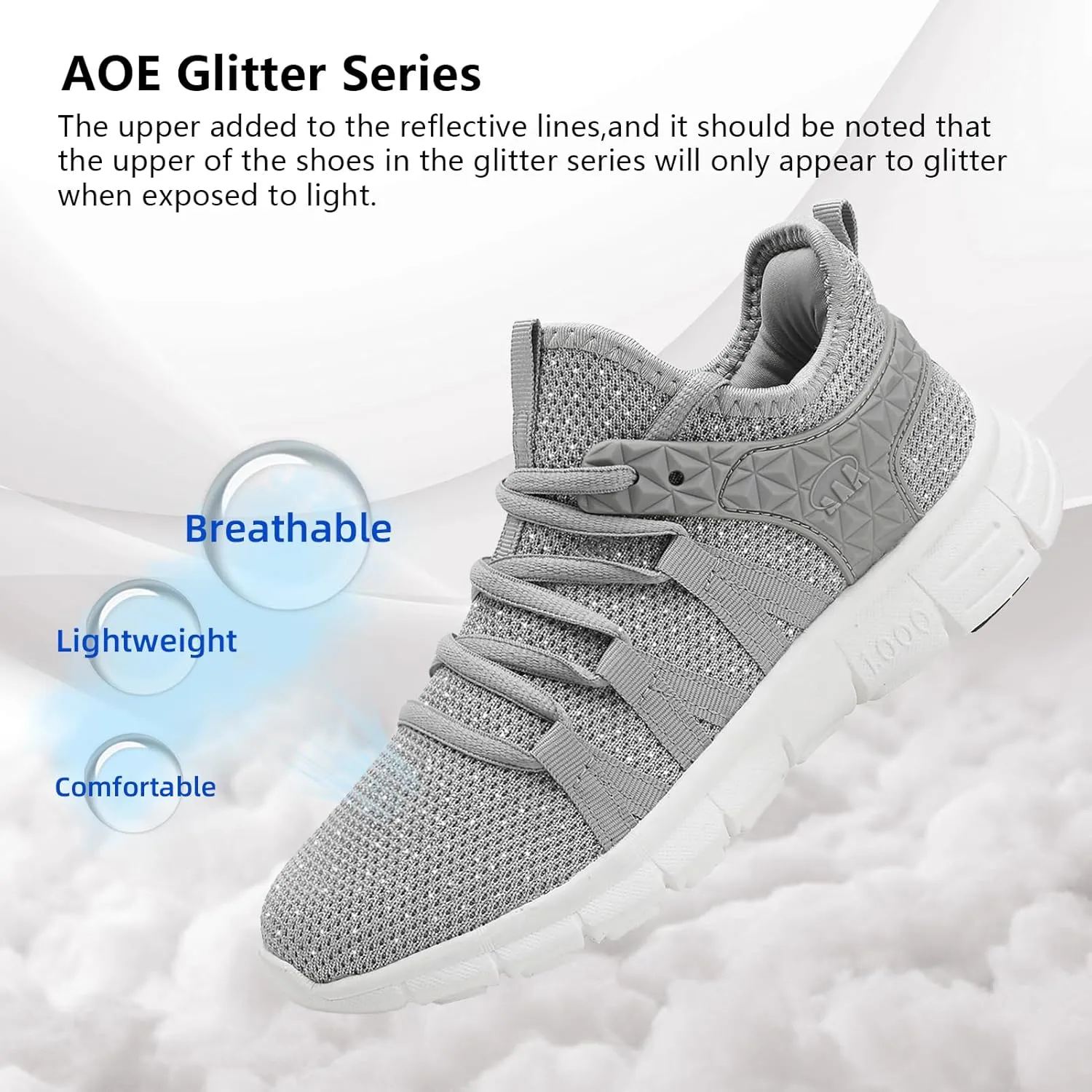 AOE Womens Fashion Walking Running Shoes Ultra Lightweight Breathable Mesh Tennis Shoes Non Slip Athletic Workout Gym Sneakers
