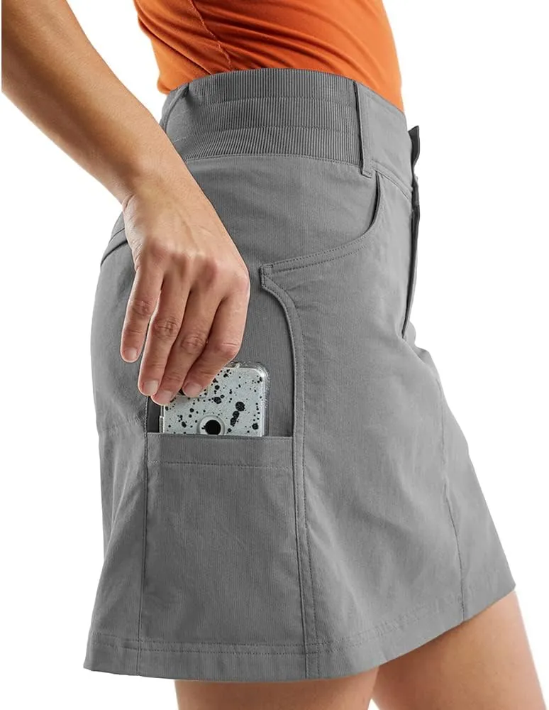 Aurgelmir Women's Casual Mid Rise Golf Hiking Skorts Athletic Running Relaxed Fit Tennis Skirts with Shorts Pockets