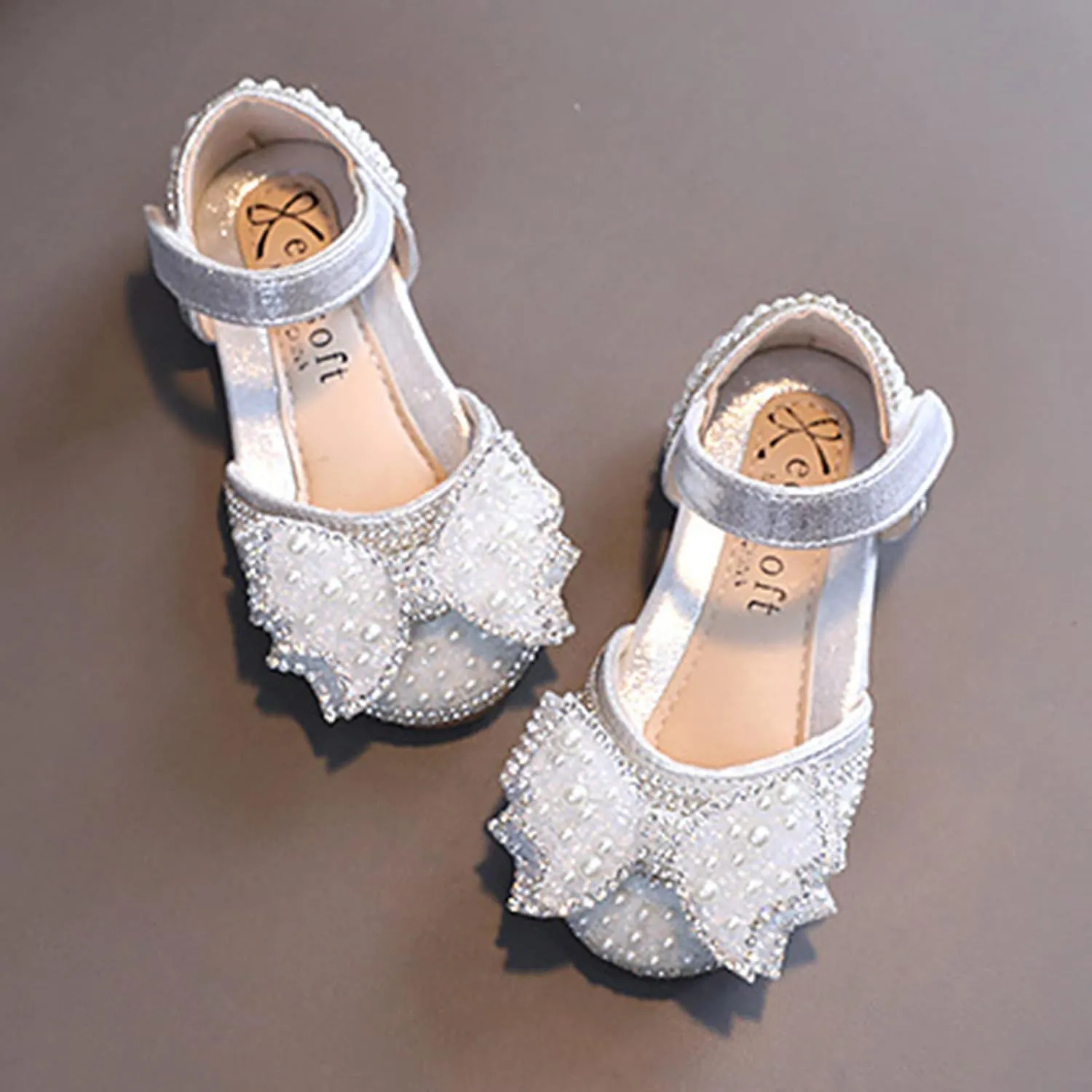 Baby Girls Premium Mary Jane Flats Rubber Sole Moccasins Rubber Sole Mary Jane Crib Shoes Baby Special Occasion Shoes