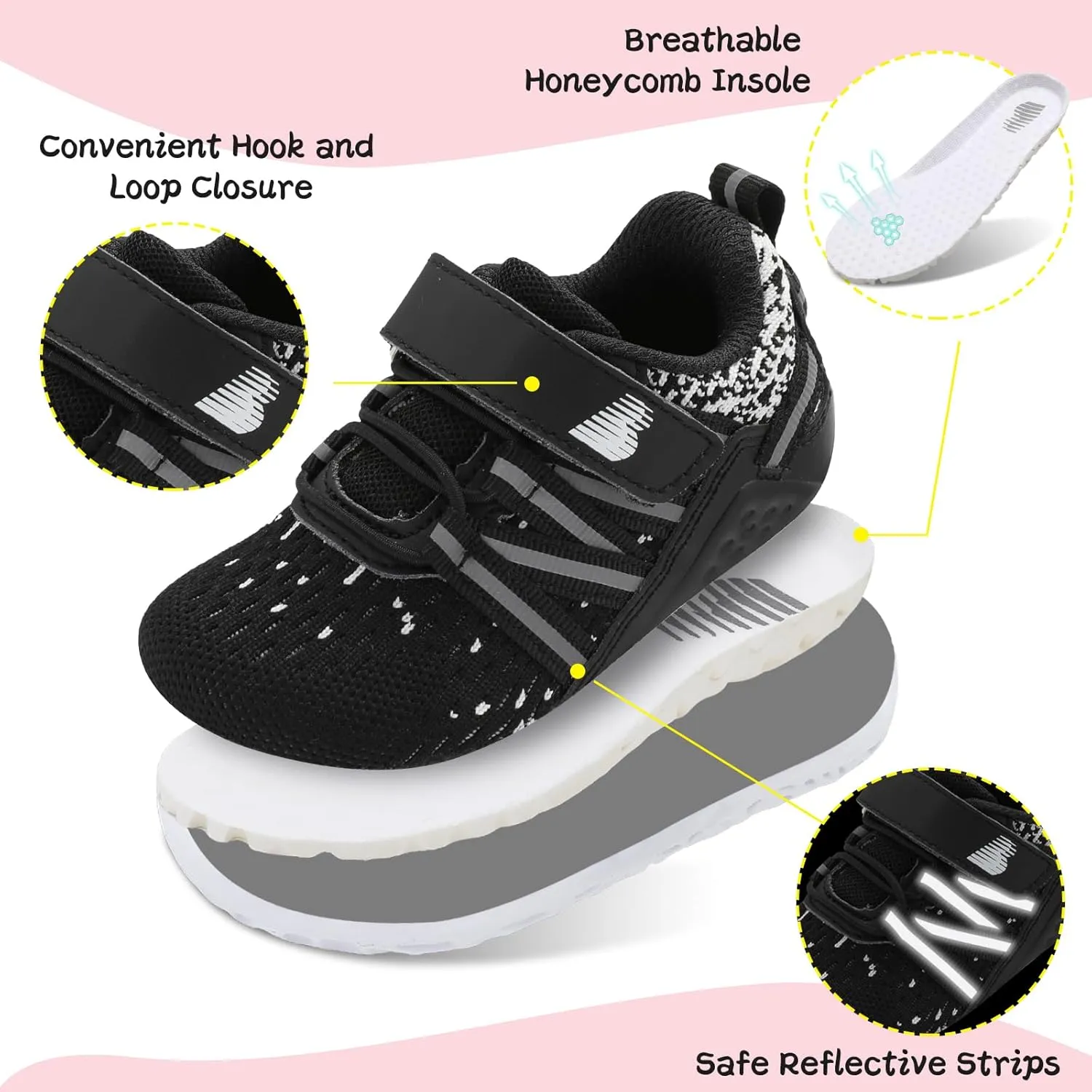 BARERUN Baby Sneakers Toddler Shoes Soft Anti-Slip Sole Newborn First Walkers Infant Toddler Breathable Athletic Running Shoes