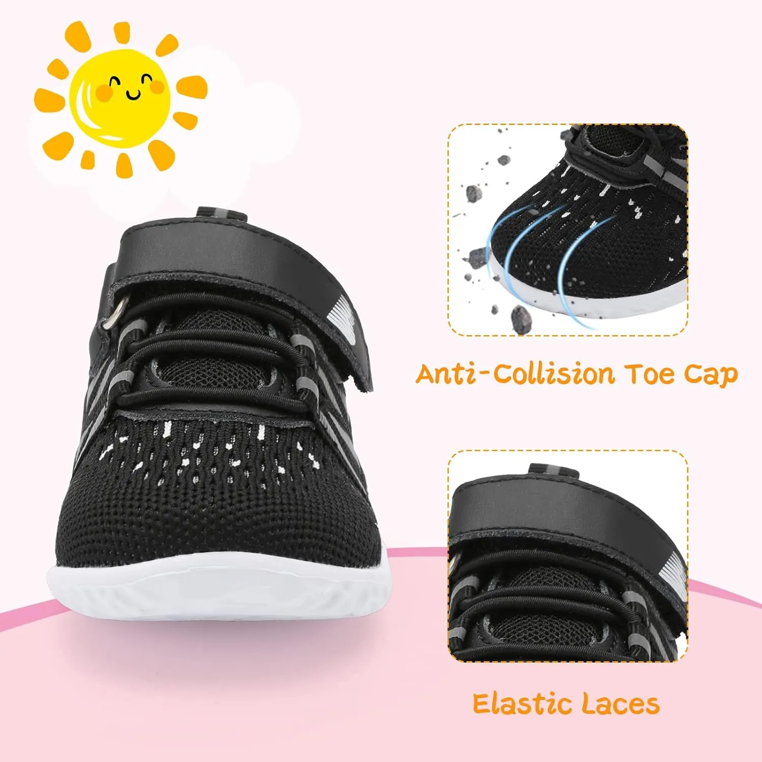 BARERUN Baby Sneakers Toddler Shoes Soft Anti-Slip Sole Newborn First Walkers Infant Toddler Breathable Athletic Running Shoes