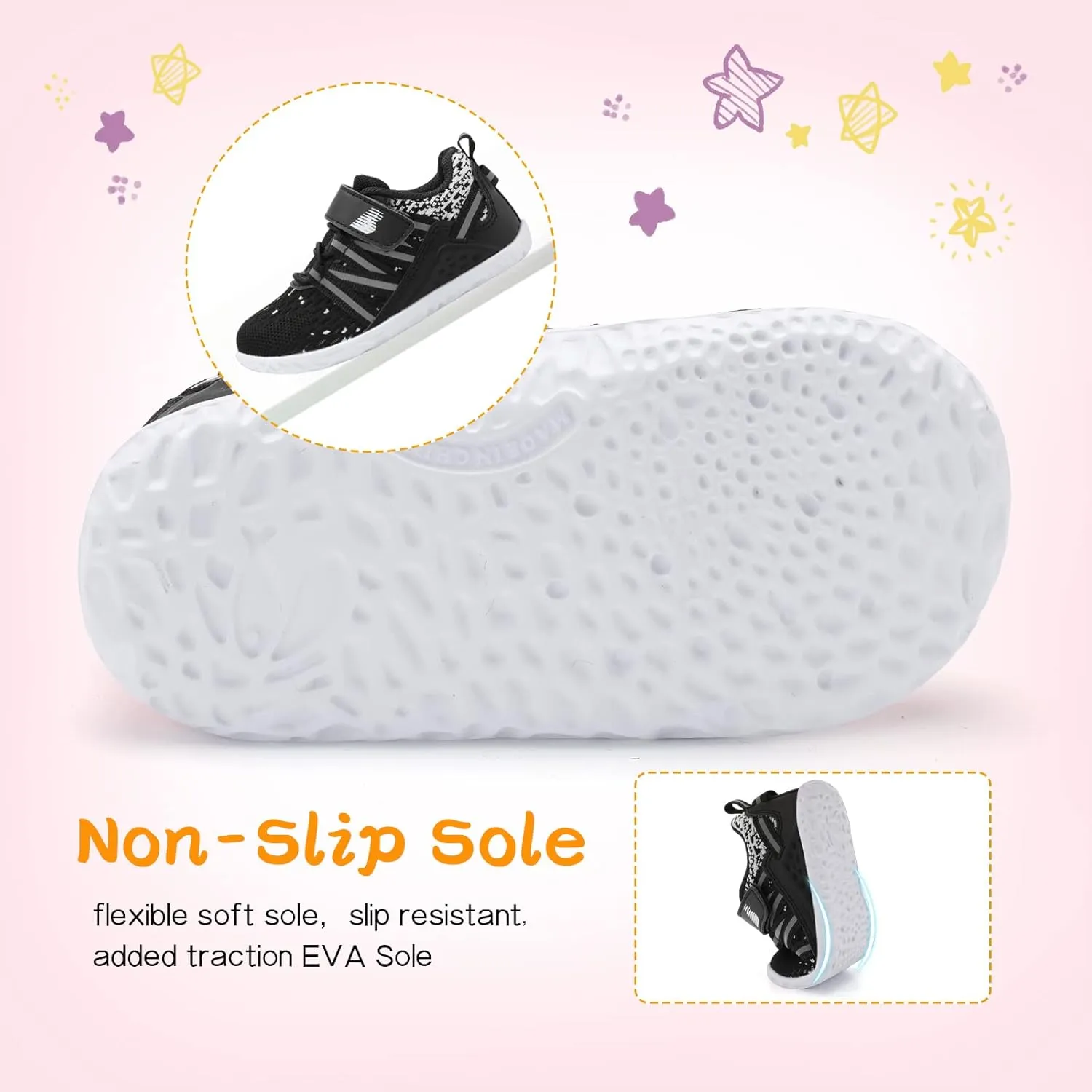 BARERUN Baby Sneakers Toddler Shoes Soft Anti-Slip Sole Newborn First Walkers Infant Toddler Breathable Athletic Running Shoes