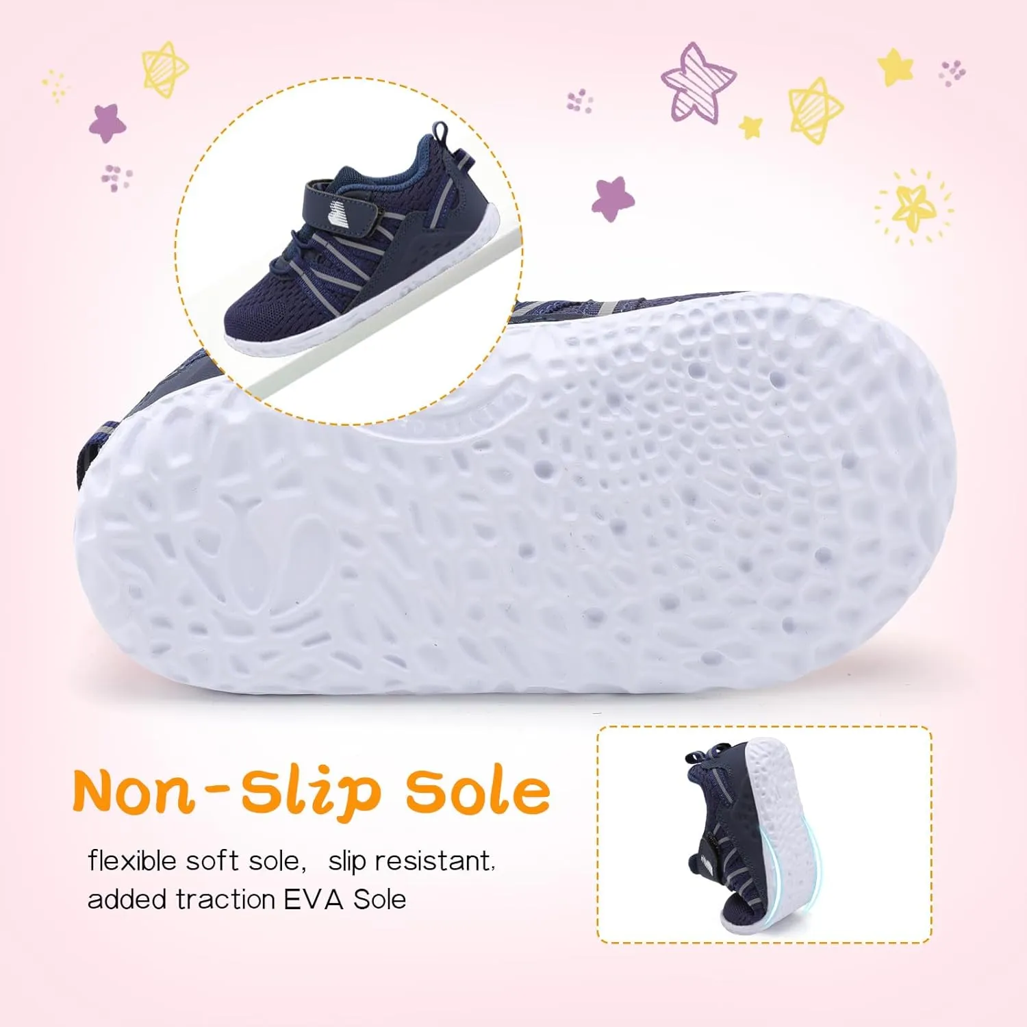 BARERUN Baby Sneakers Toddler Shoes Soft Anti-Slip Sole Newborn First Walkers Infant Toddler Breathable Athletic Running Shoes