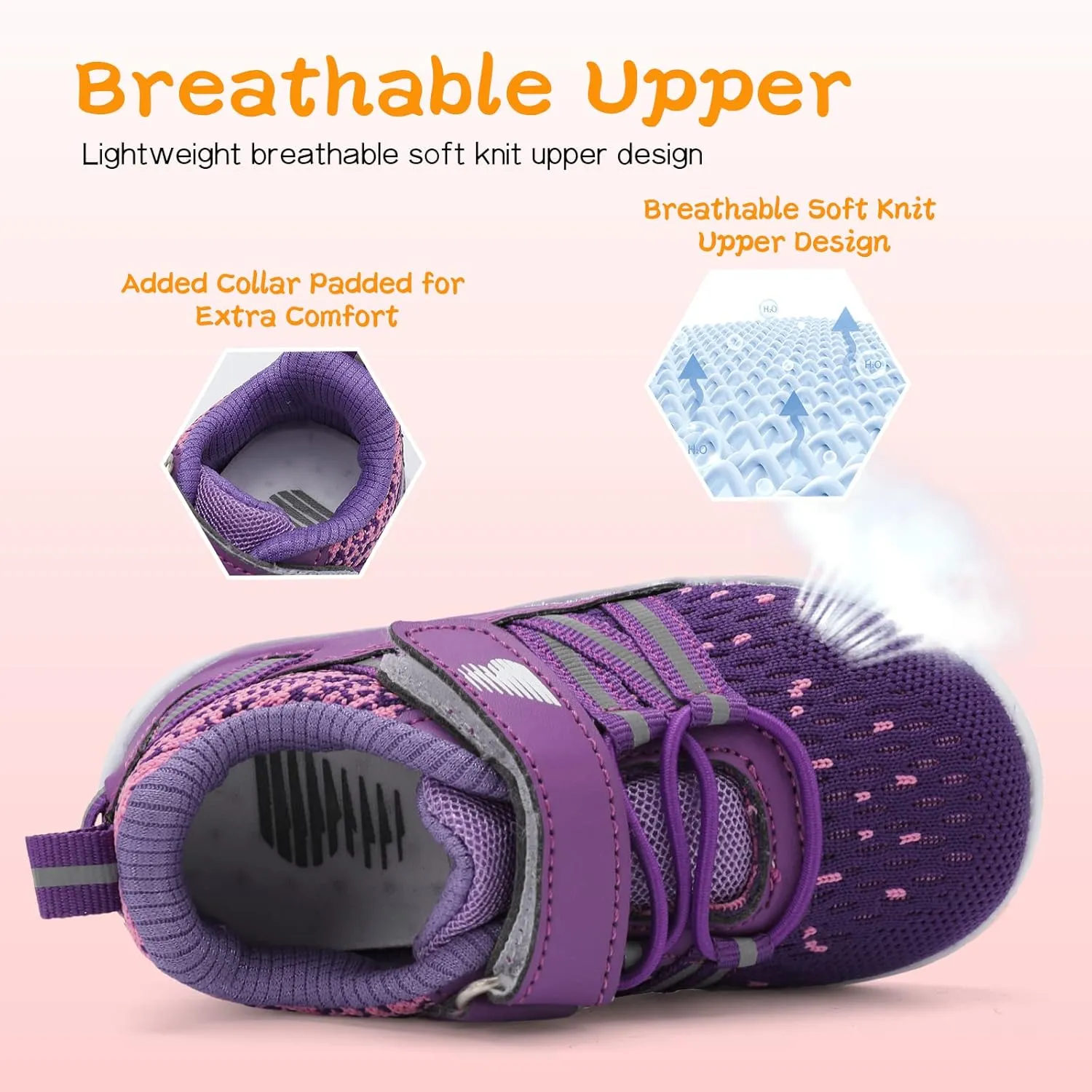 BARERUN Baby Sneakers Toddler Shoes Soft Anti-Slip Sole Newborn First Walkers Infant Toddler Breathable Athletic Running Shoes