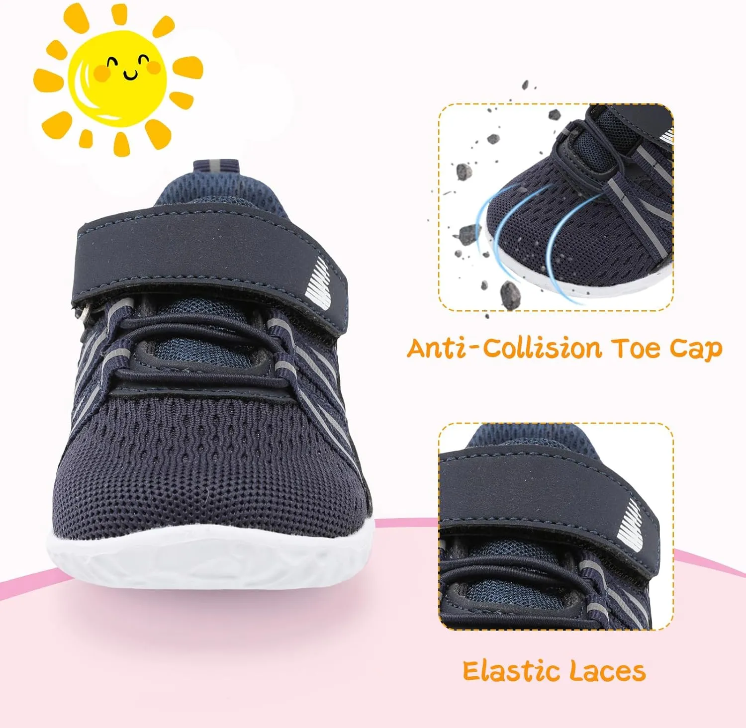 BARERUN Baby Sneakers Toddler Shoes Soft Anti-Slip Sole Newborn First Walkers Infant Toddler Breathable Athletic Running Shoes