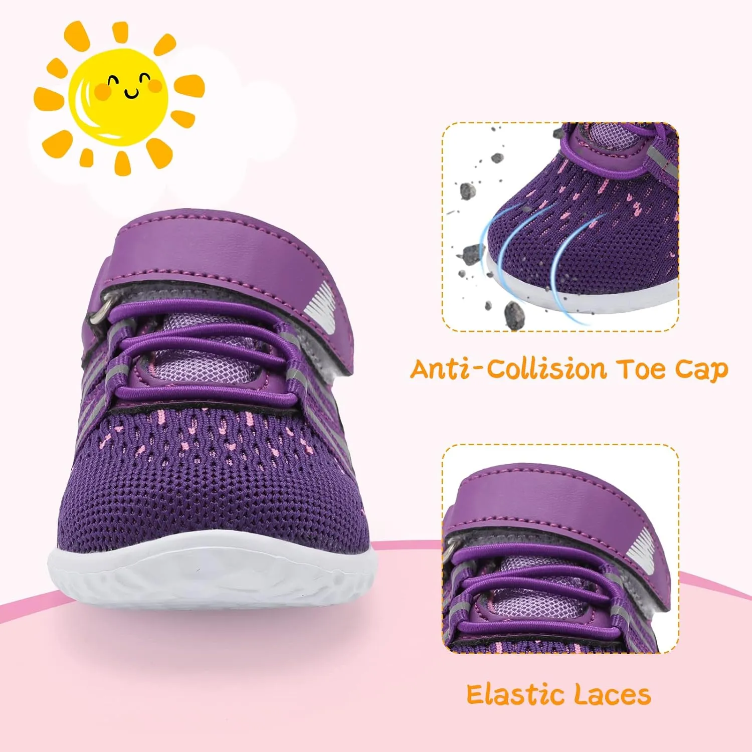 BARERUN Baby Sneakers Toddler Shoes Soft Anti-Slip Sole Newborn First Walkers Infant Toddler Breathable Athletic Running Shoes