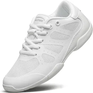 BAXINIER Girls Cheer Shoes White Cheerleading Dance Shoes Kids Athletic Training Tennis Shoes Youth Competition Sneakers