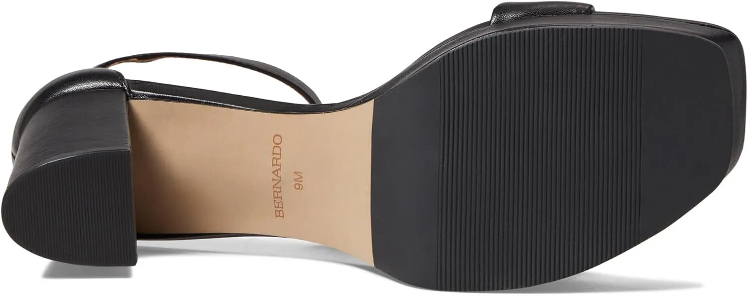 Bernardo® Carla Strap Heels for Women – Leather Upper and Lining – Rubber Sole – Block Heels