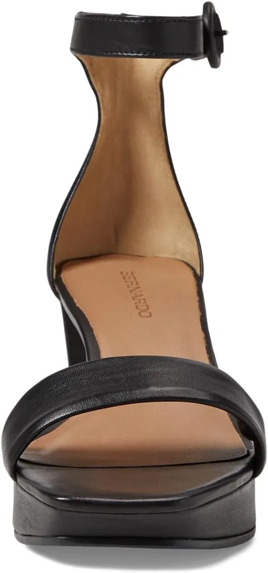 Bernardo® Carla Strap Heels for Women – Leather Upper and Lining – Rubber Sole – Block Heels