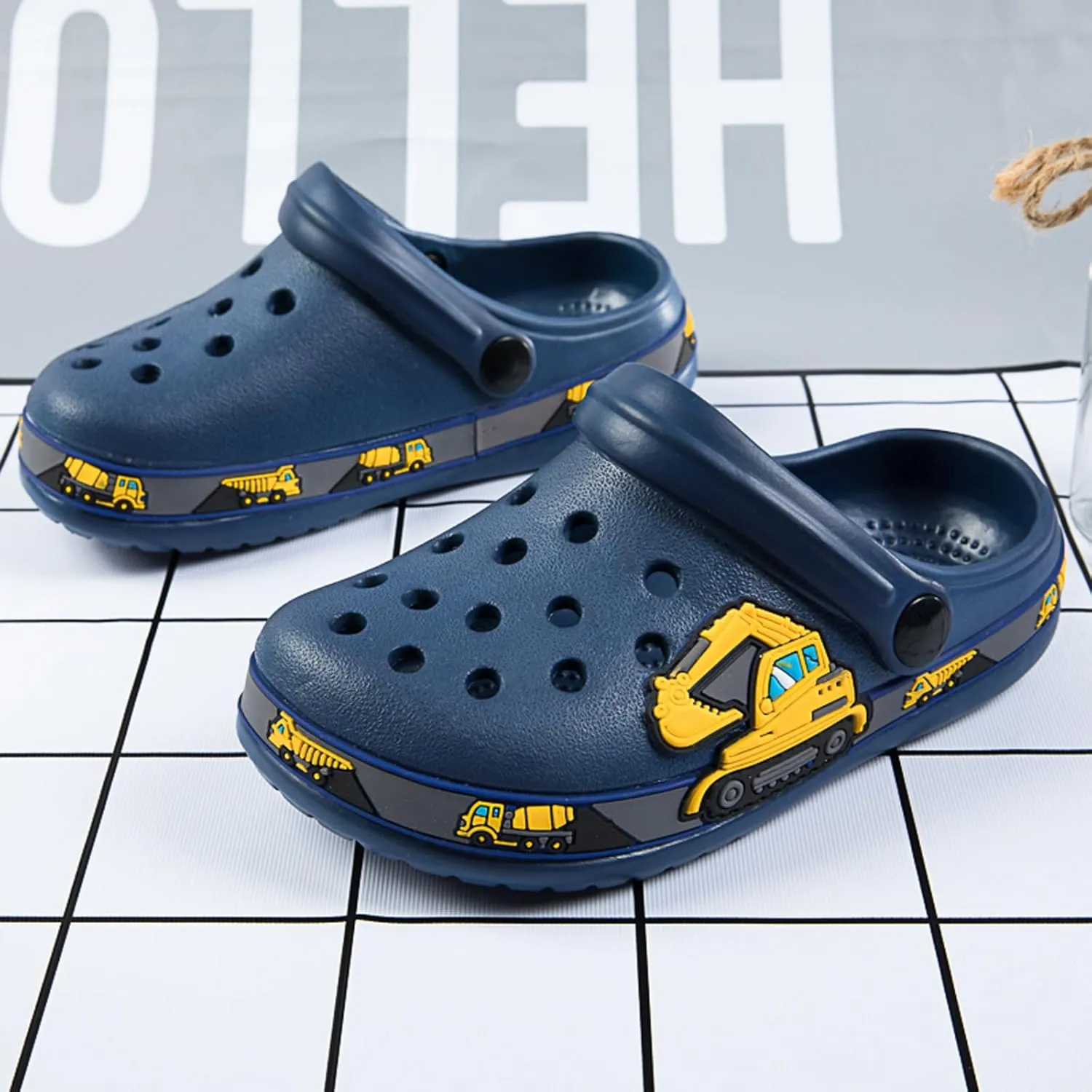 BMINFEE Kid's Girls Boys Clogs Garden Shoes Toddler Slip On Cartoon Slides Sandals Beach Slipper Children Water Sneakers