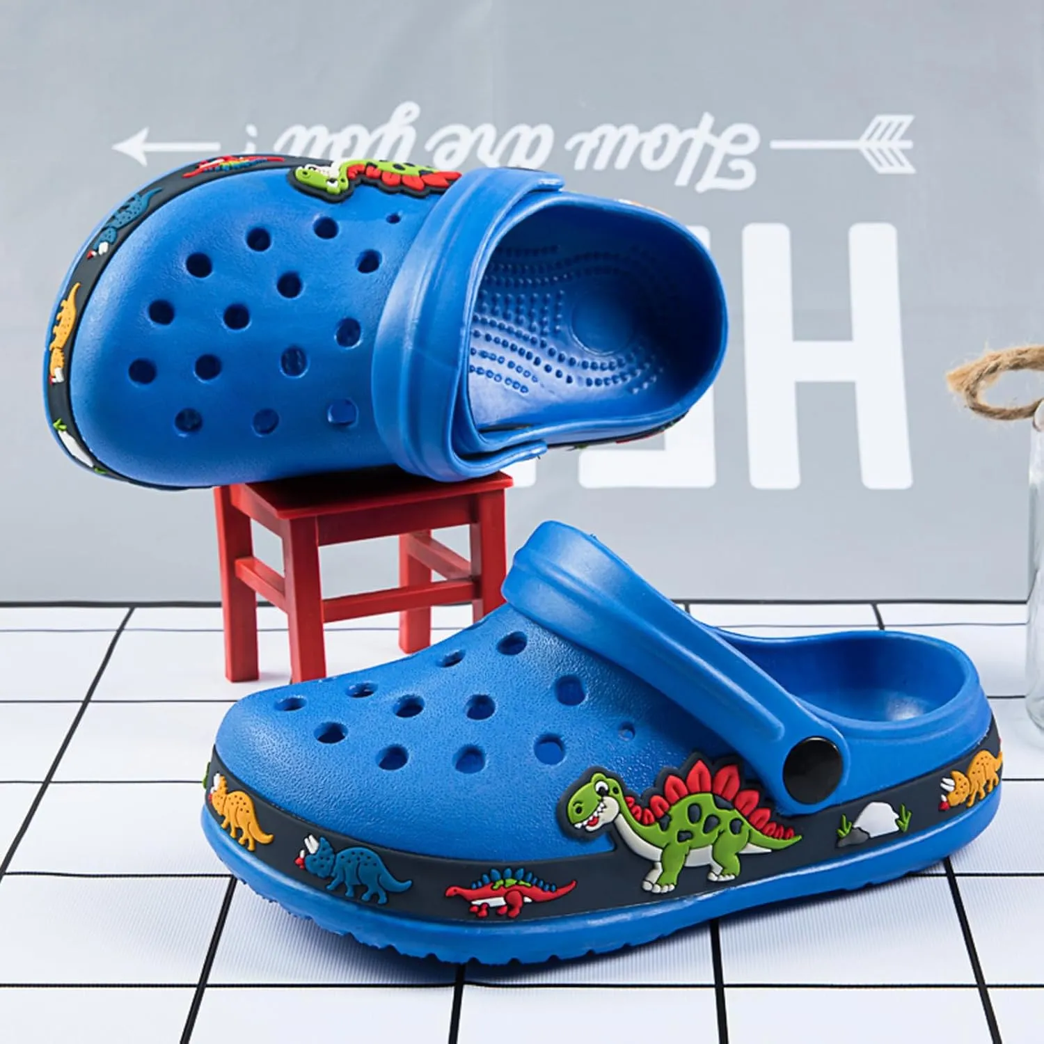 BMINFEE Kid's Girls Boys Clogs Garden Shoes Toddler Slip On Cartoon Slides Sandals Beach Slipper Children Water Sneakers