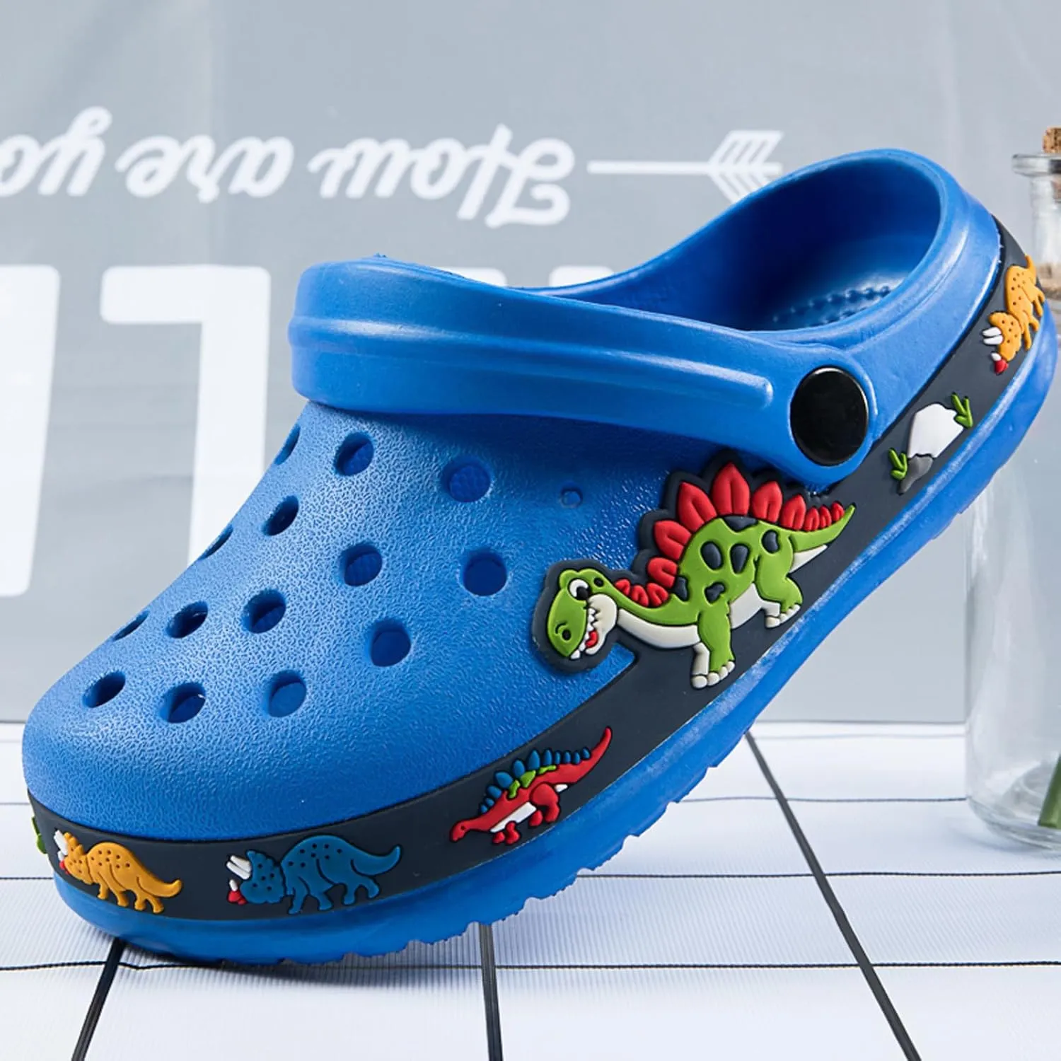 BMINFEE Kid's Girls Boys Clogs Garden Shoes Toddler Slip On Cartoon Slides Sandals Beach Slipper Children Water Sneakers