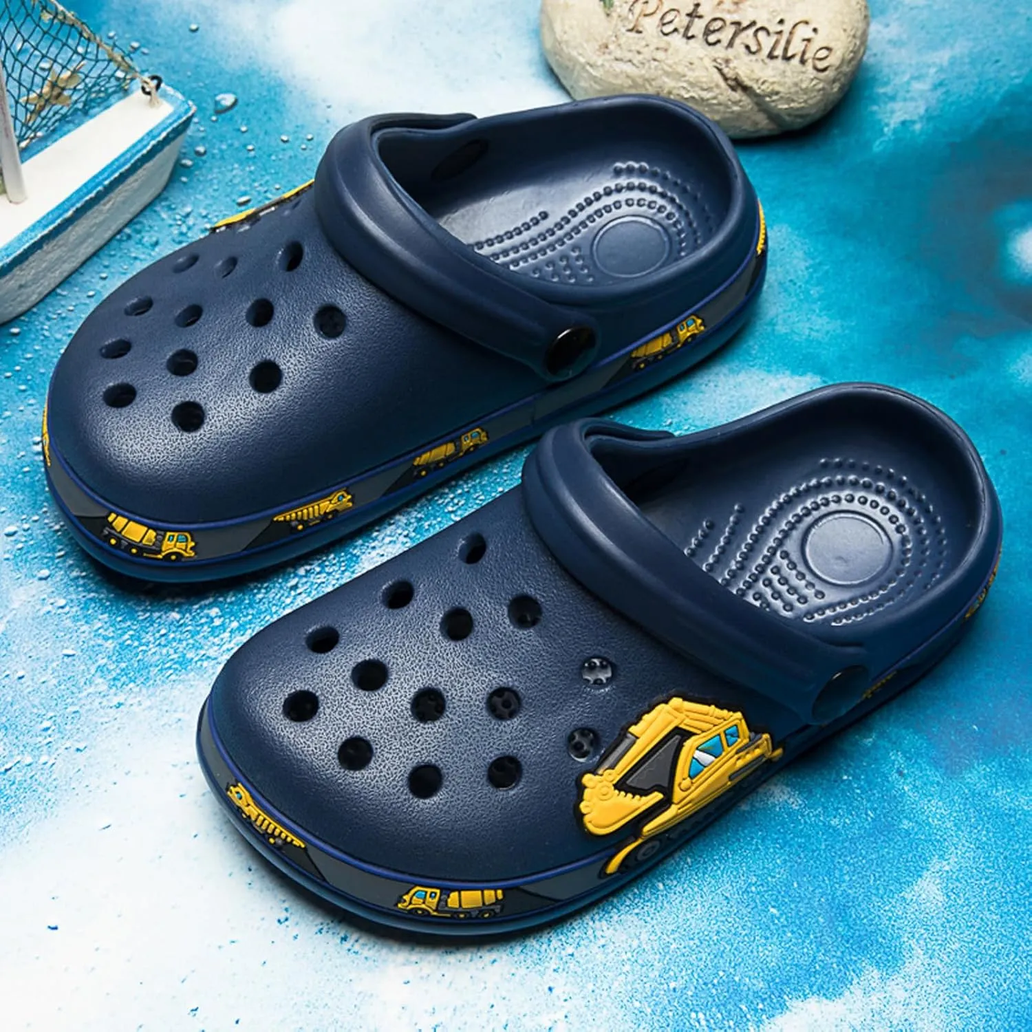 BMINFEE Kid's Girls Boys Clogs Garden Shoes Toddler Slip On Cartoon Slides Sandals Beach Slipper Children Water Sneakers