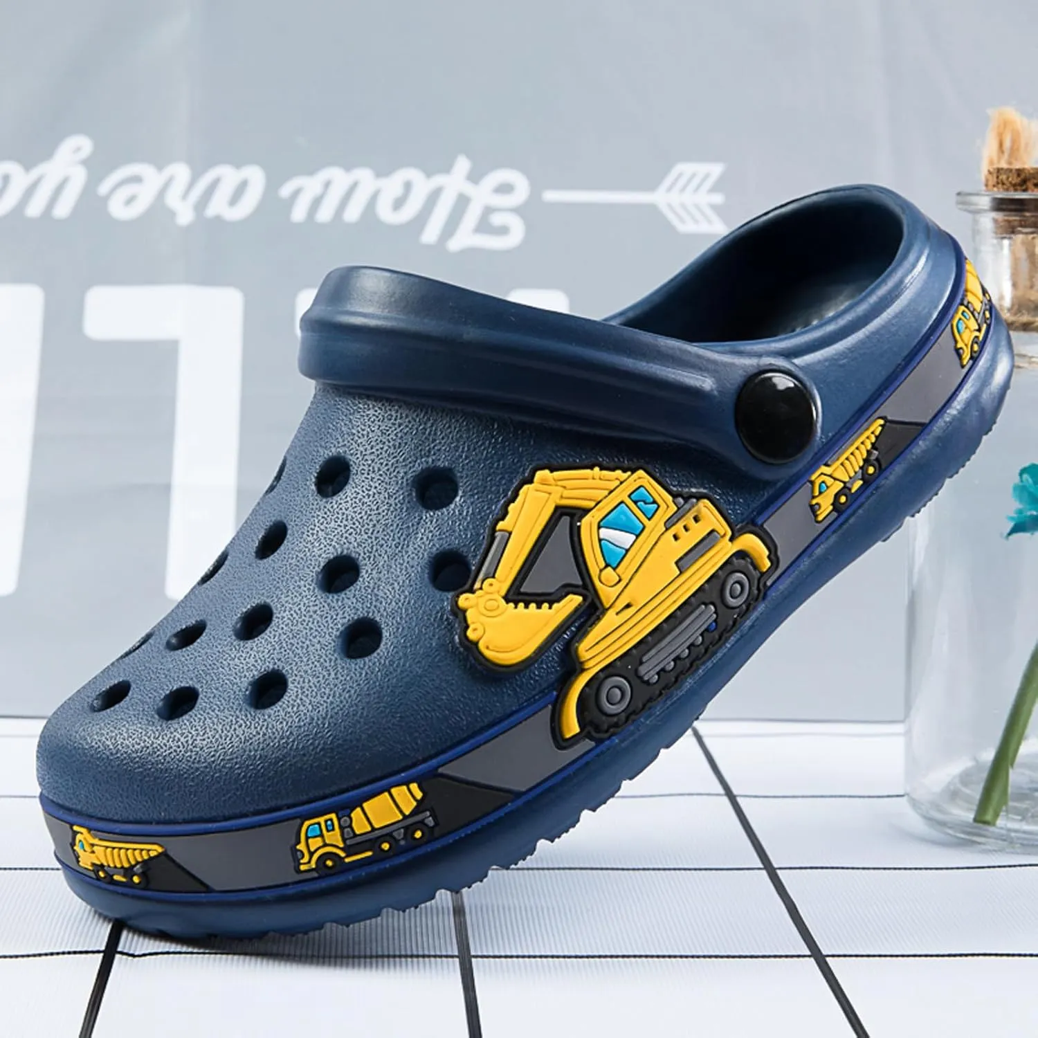 BMINFEE Kid's Girls Boys Clogs Garden Shoes Toddler Slip On Cartoon Slides Sandals Beach Slipper Children Water Sneakers