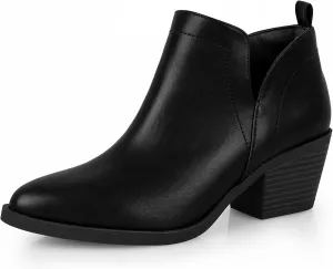 Booties for Women Ankle Boots for Women's Low Heel Pointed Toe Ankle Boots Dressy Casual Fall Ankle Booties Side Zipper Short Boots for Women