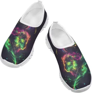 Boys Slip On Shoes Sneakers Cool Kids Tennis Gym Shoes Neon Themed