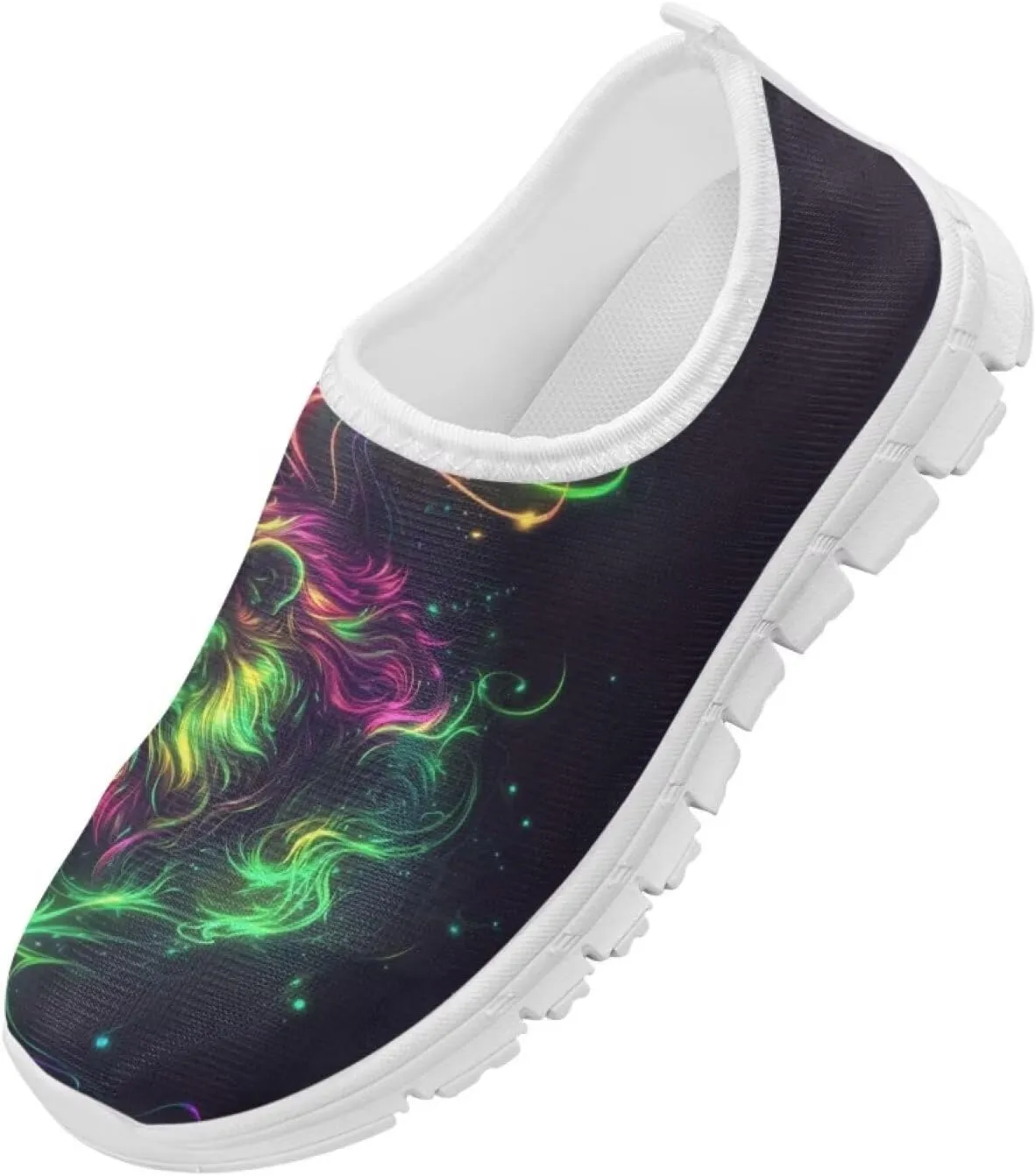 Boys Slip On Shoes Sneakers Cool Kids Tennis Gym Shoes Neon Themed
