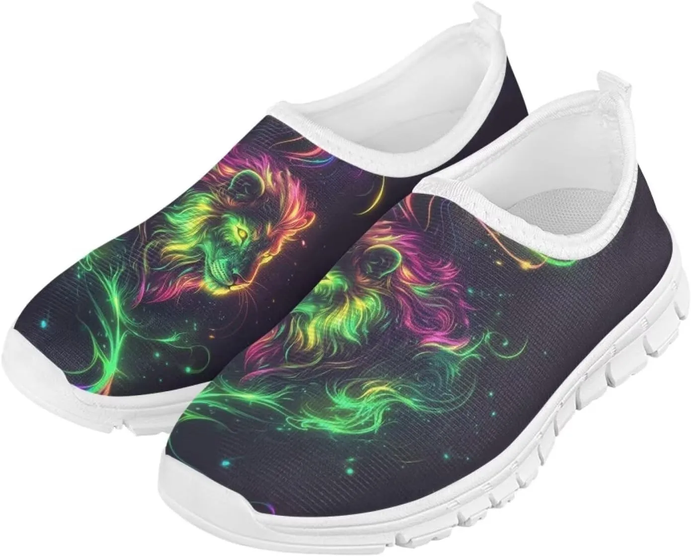 Boys Slip On Shoes Sneakers Cool Kids Tennis Gym Shoes Neon Themed