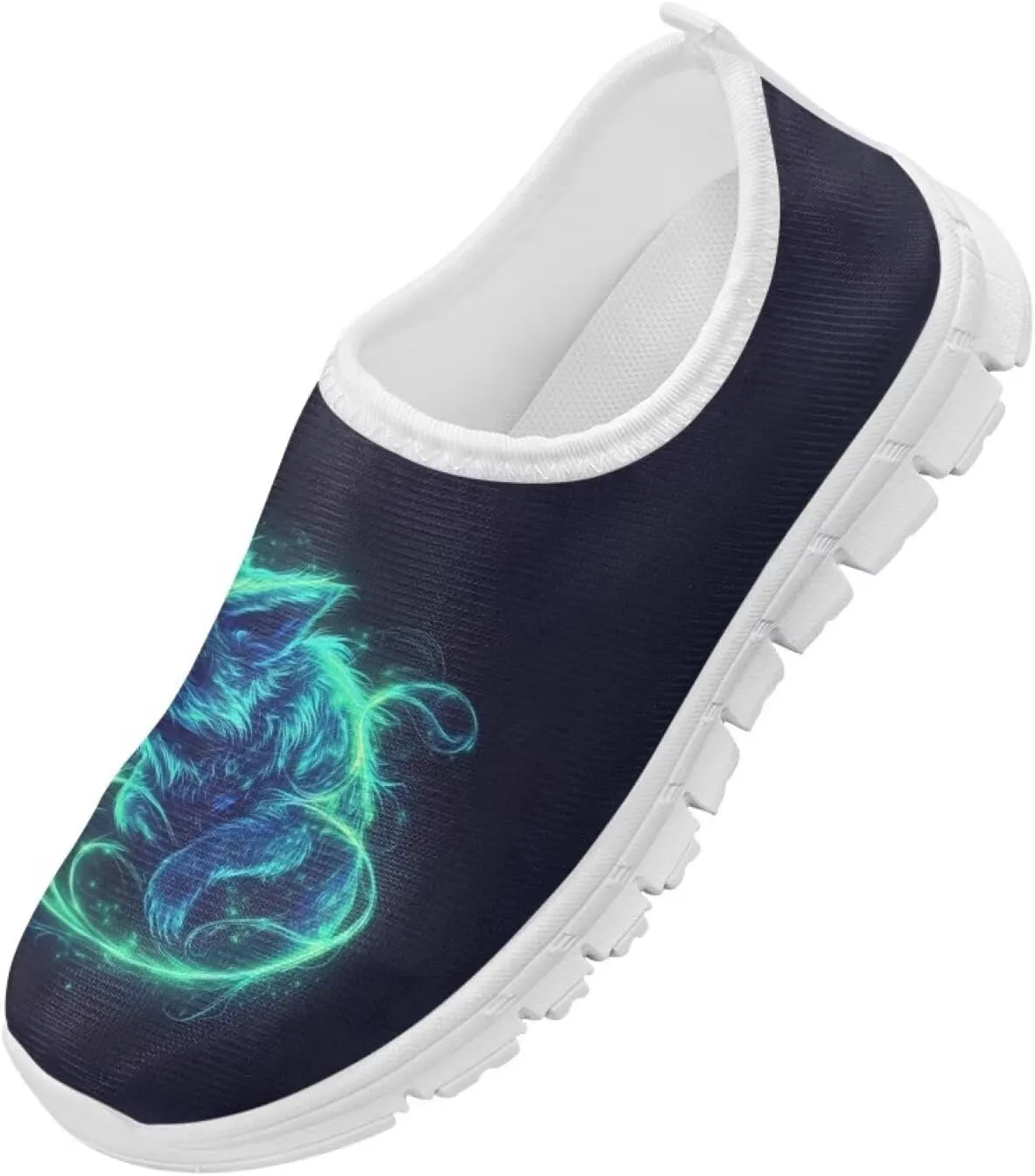 Boys Slip On Shoes Sneakers Cool Kids Tennis Gym Shoes Neon Themed