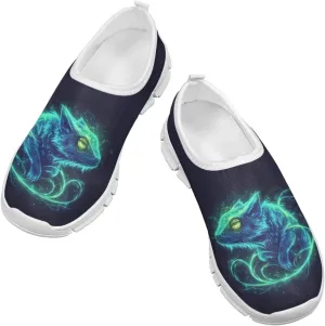 Boys Slip On Shoes Sneakers Cool Kids Tennis Gym Shoes Neon Themed