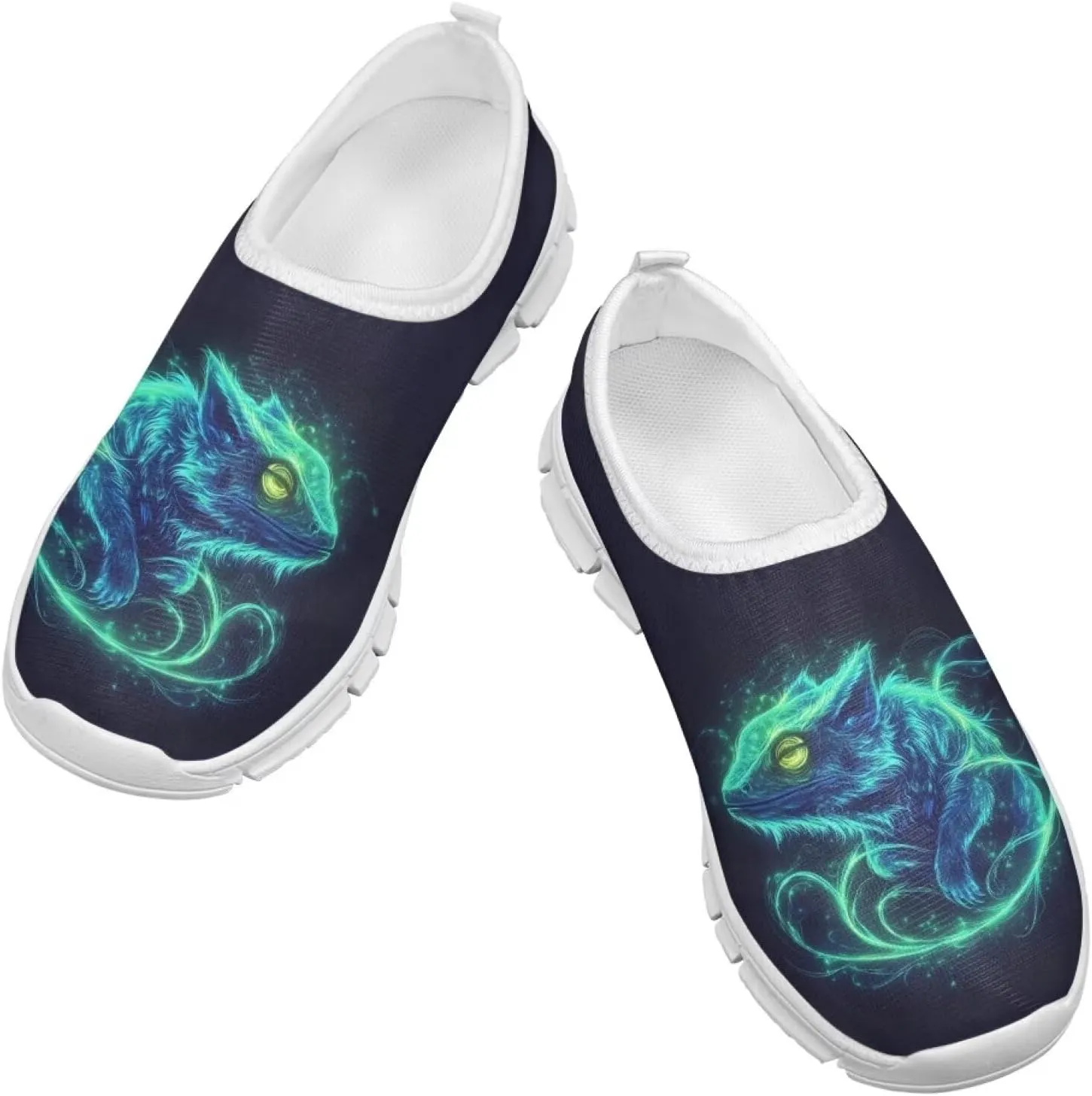 Boys Slip On Shoes Sneakers Cool Kids Tennis Gym Shoes Neon Themed