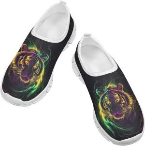 Boys Slip On Shoes Sneakers Cool Kids Tennis Gym Shoes Neon Themed