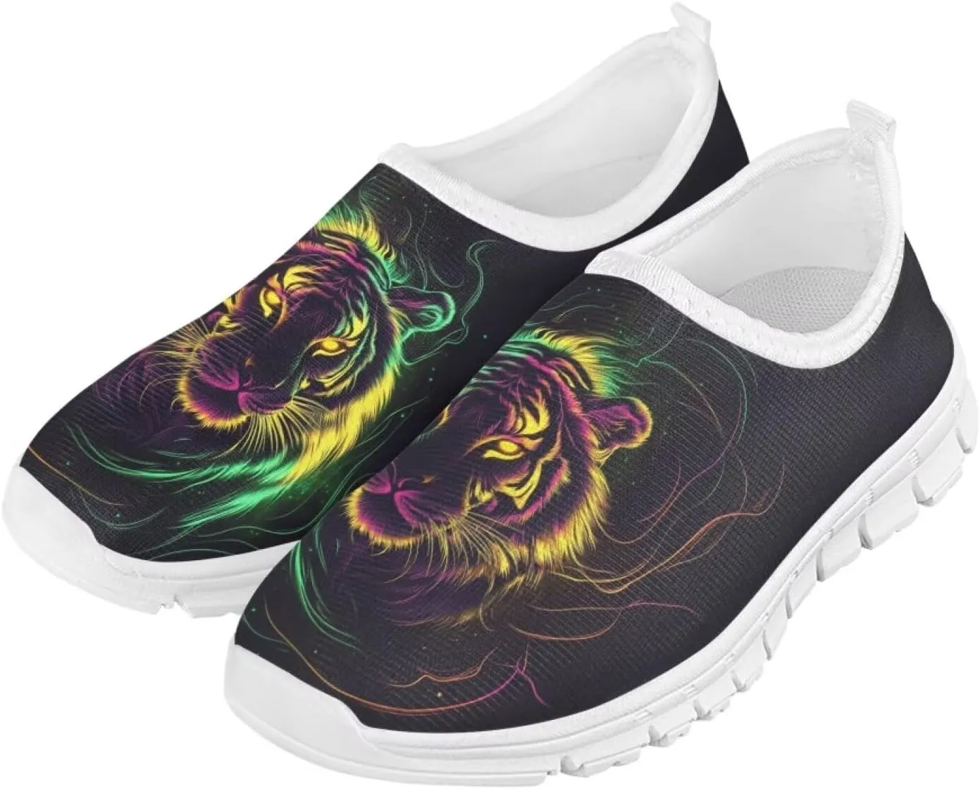 Boys Slip On Shoes Sneakers Cool Kids Tennis Gym Shoes Neon Themed
