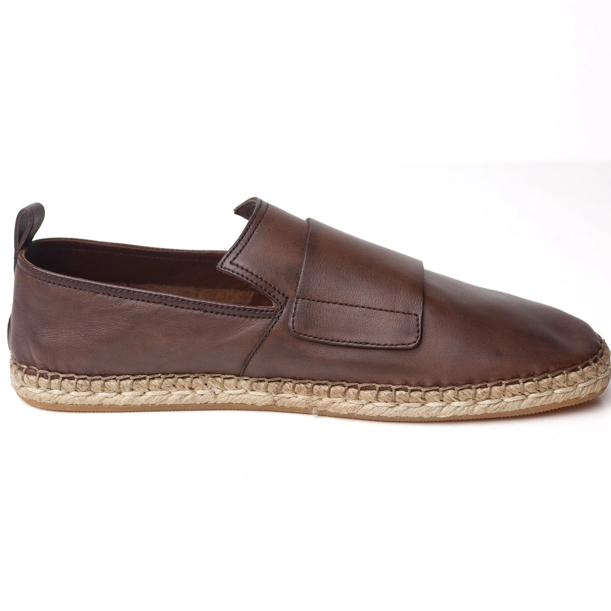 Brown Leather Espadrilles #695