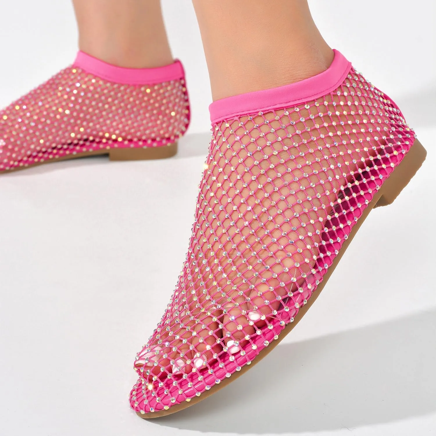 Cape Robbin Fantasia Rhinestone Mesh Flat Sandals (Fantasia)