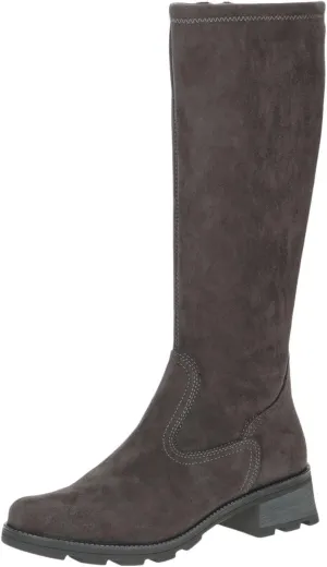 CAPRICE Women's Vegan Knee High Heel Boots, Dk Grey Str, 9 Women