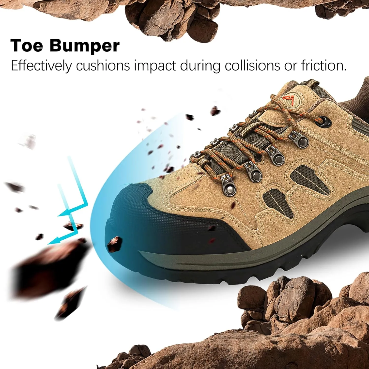CC-Los Mens Waterproof Hiking Shoes Lightweight Breathable Walking Trekking Sneakers Size 7-13