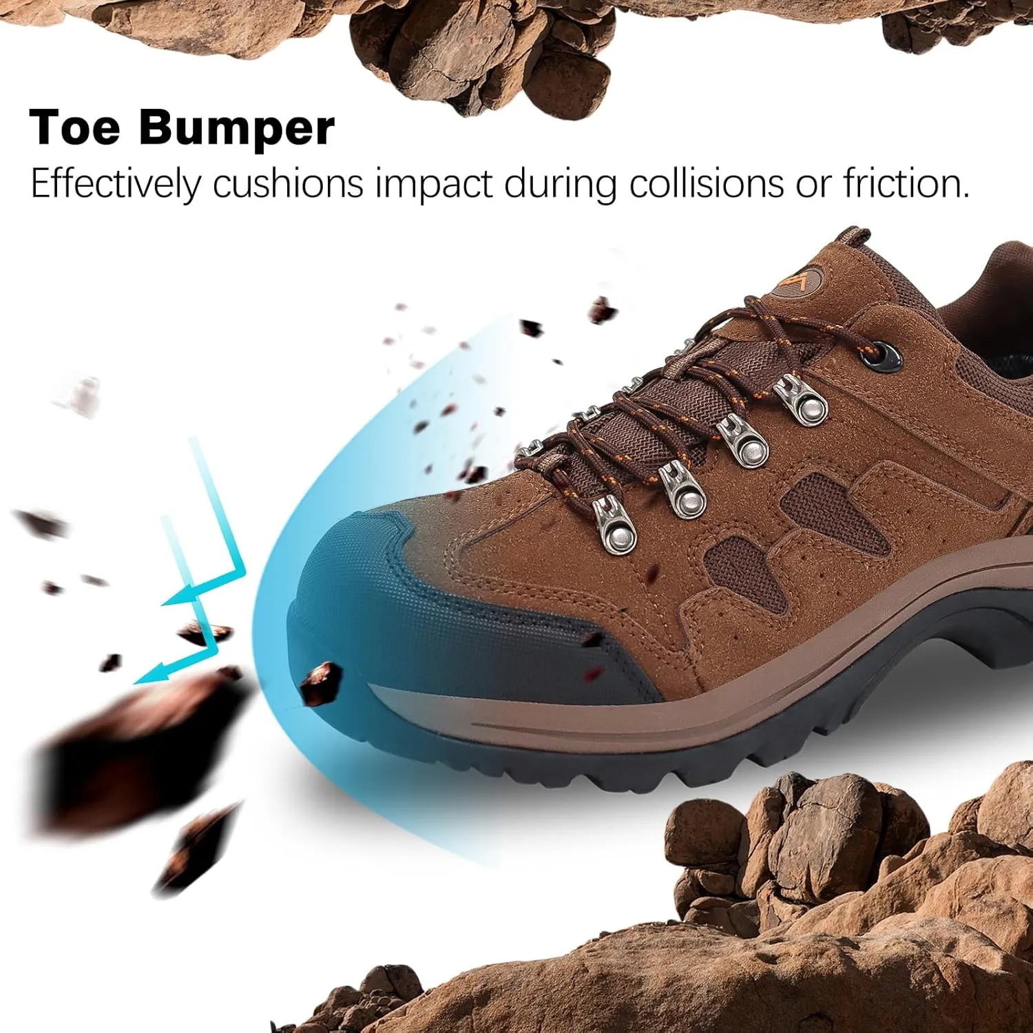CC-Los Mens Waterproof Hiking Shoes Lightweight Breathable Walking Trekking Sneakers Size 7-13