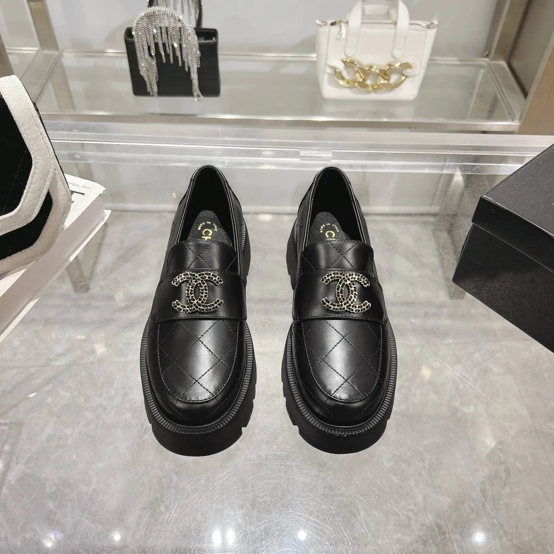 CC Moccasins Black Cowhide