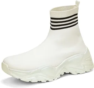 CERYTHRINA Womens Mens Walking Shoes High Top Athletic Running Knit Mesh Socks Shoes Road Gym Fashion Sneakers