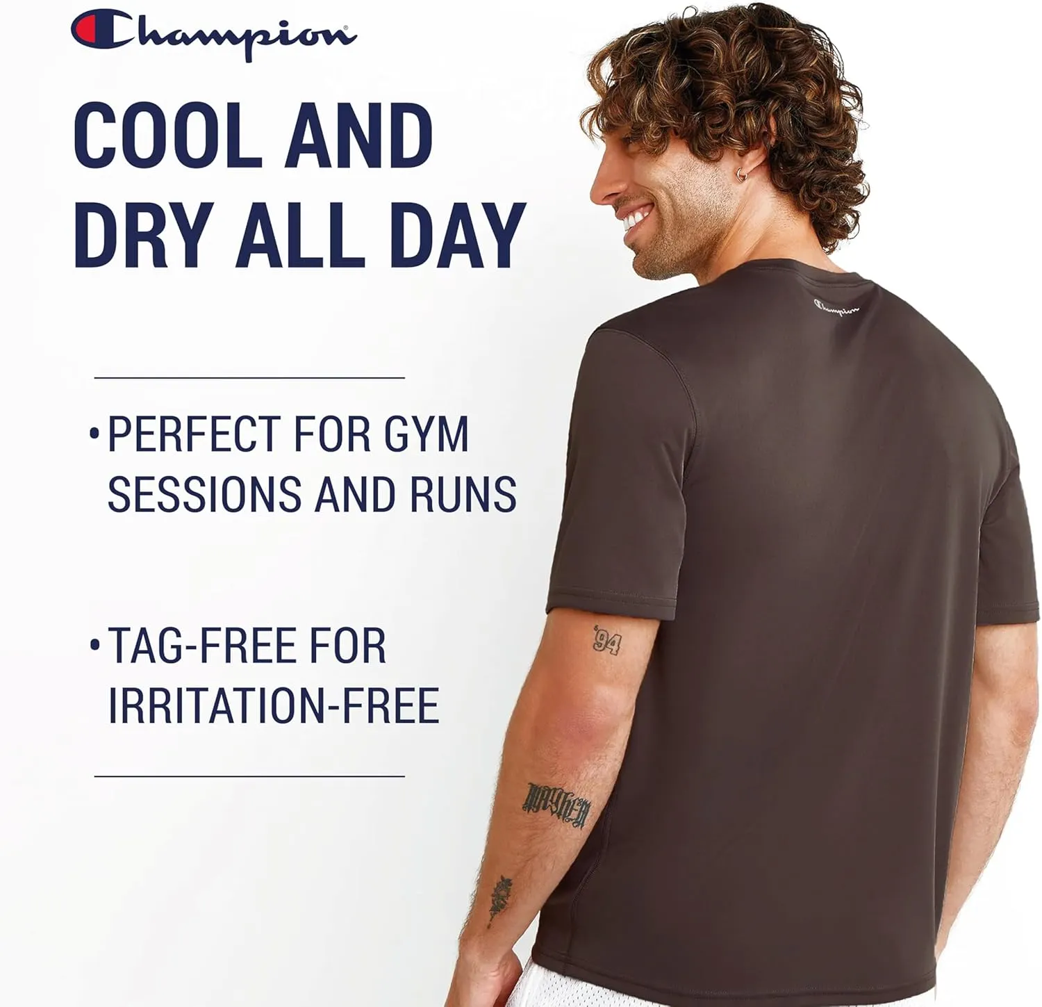 Champion T Shirts for Men Big and Tall - 2 Pack Performance Moisture Wicking Tee