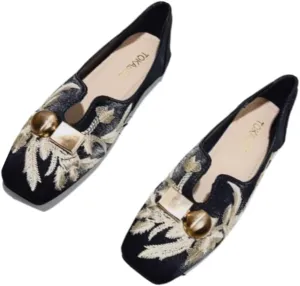 Chinese Slippers for Women Embroidered Loafers Slip on - Soft Trendy Retro Cute Casual Comfortable Walking Beach Travel Lightweight Running Standing All Day Business Office Driving Birthday Gifts