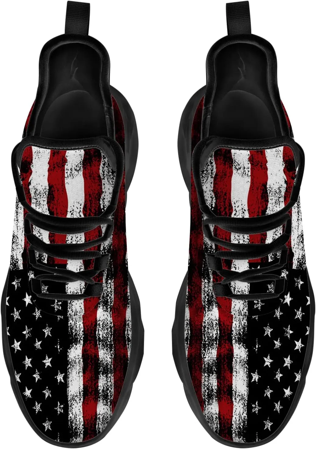 Ciadoon American Flag Shoes for Men Women Running Shoes Sport Walking Tennis Sneakers Athletic Shoes Gifts for Boy Girl
