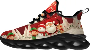 Ciadoon Christmas Shoes for Women Men Road Running Walking Tennis Breathable Lightweight Sneakers Gifts for Men Women