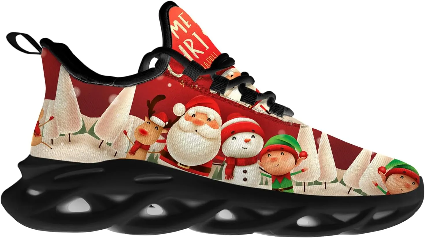 Ciadoon Christmas Shoes for Women Men Road Running Walking Tennis Breathable Lightweight Sneakers Gifts for Men Women