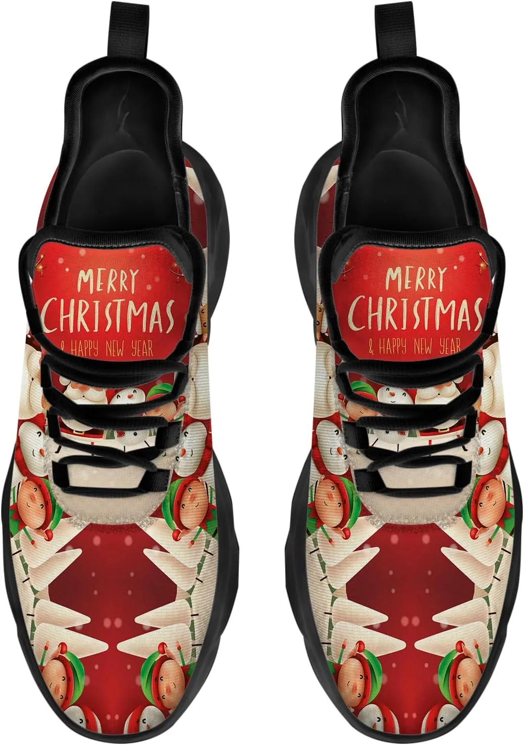 Ciadoon Christmas Shoes for Women Men Road Running Walking Tennis Breathable Lightweight Sneakers Gifts for Men Women