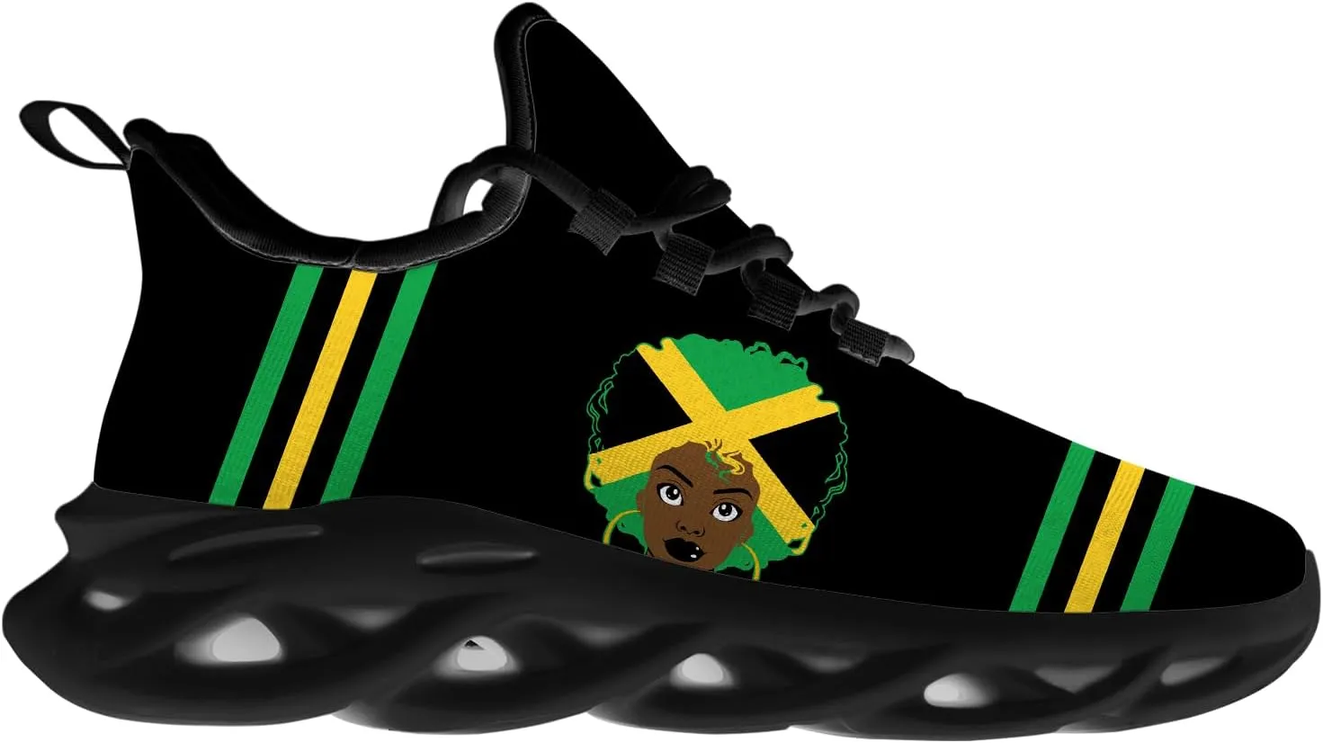 Ciadoon Jamaica Shoes for Women Men Road Running Walking Tennis Breathable Lightweight Sneakers Gifts for Men Women